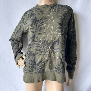 BANANA REPUBLIC Green Leaf Print Sweatshirt